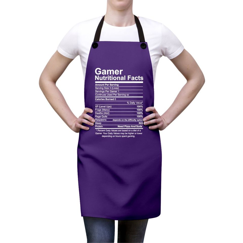 Gamer Nutritional Facts Cool Gamer Video Game Funny Apron