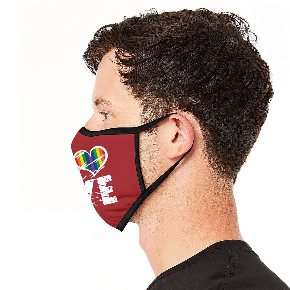 Love Face Mask Tops Love Rainbow Heart Face Mask Tops Lgbtq Pride
