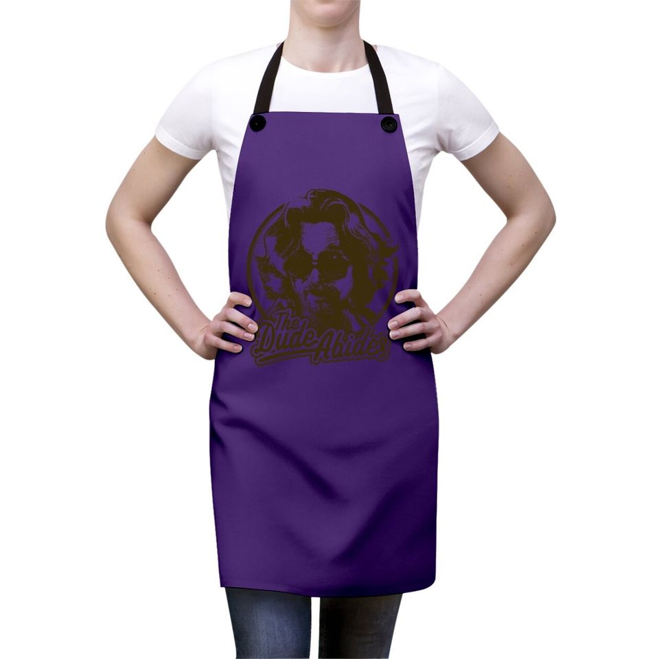 Big Lebowski The Dude Abides Negative Head Shot Portrait Apron