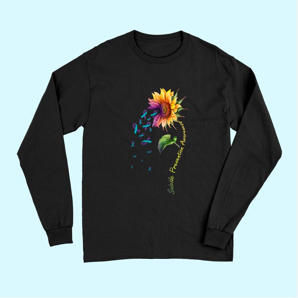 Suicide Prevention Awareness Sunflower Long Sleeves