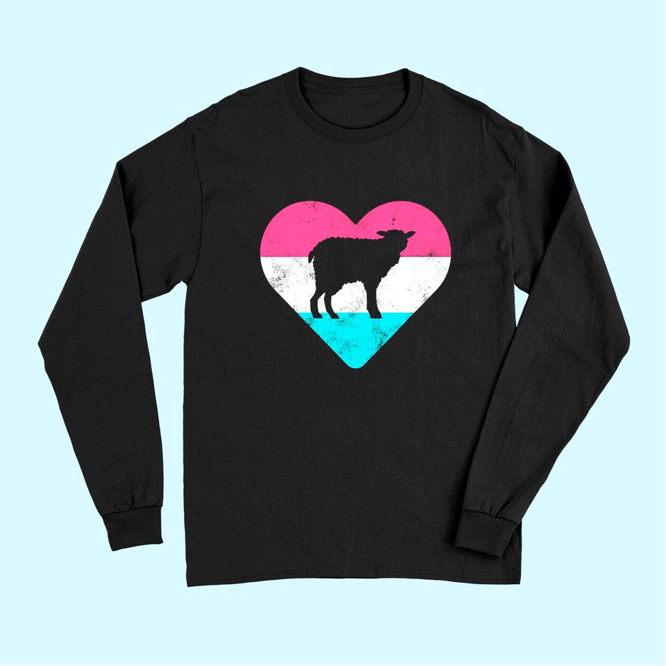 Retro Vintage Sheep Gift for Women or Girls Long Sleeves