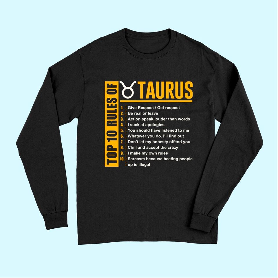 Top 10 Rules Of Taurus Zodiac Long Sleeves