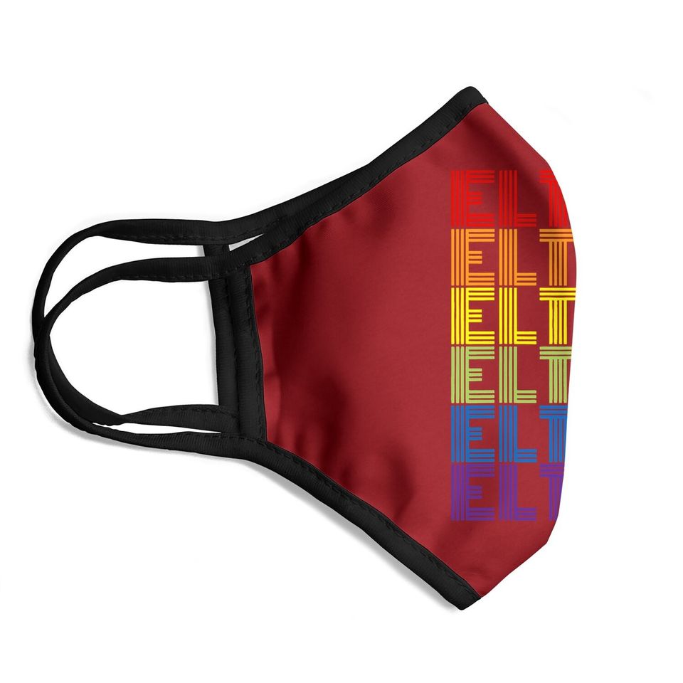 Retro Style Elton Rainbow Face Mask