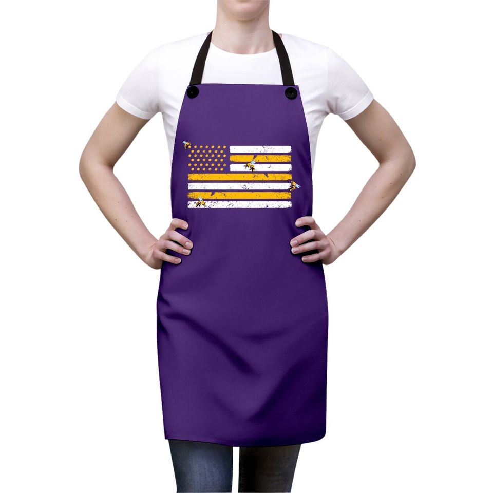 Beekeeper Patriotic American Flag Honeycomb Apron