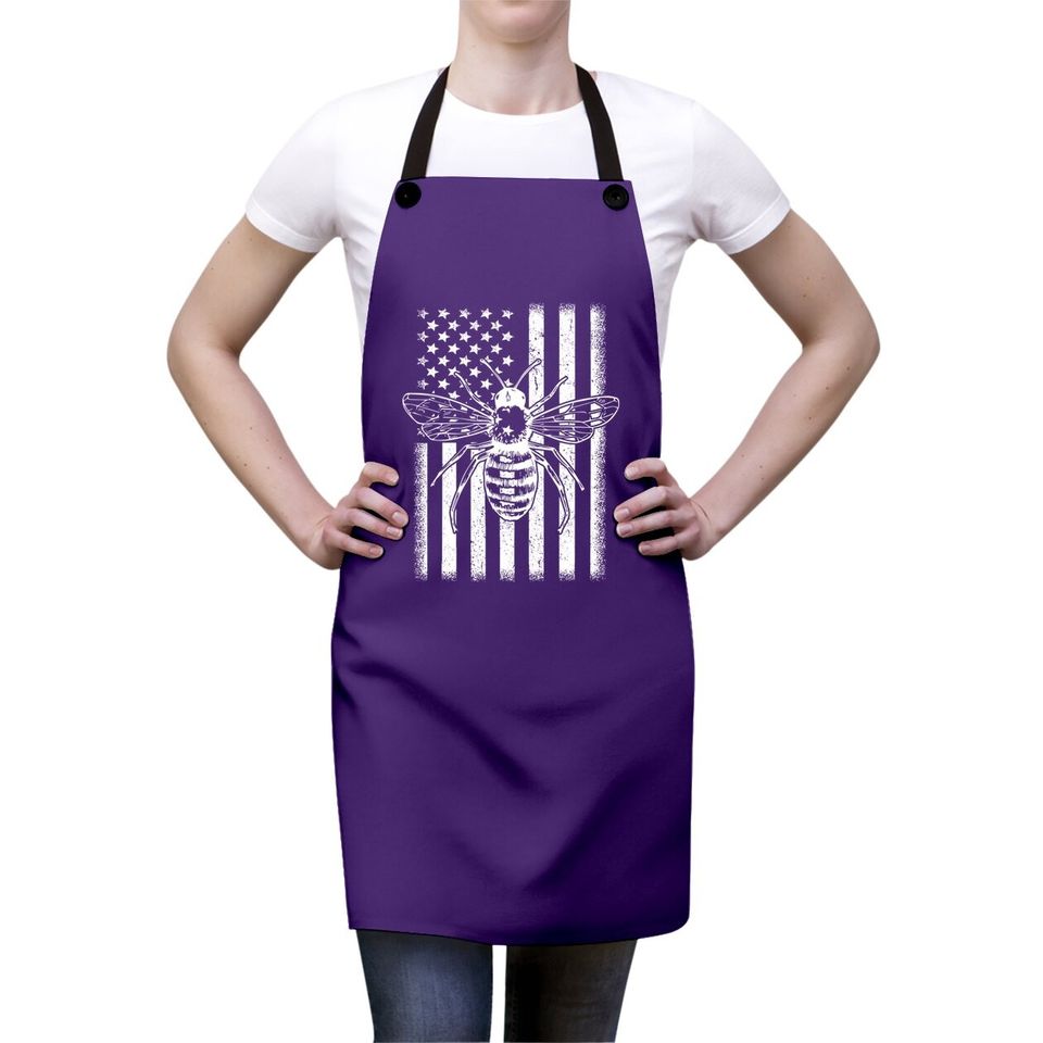 American Flag Honey Bee Honeycomb Beekeeper Beekeeping Apron