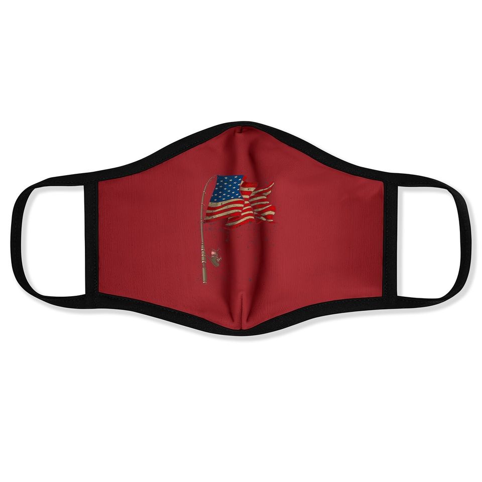 Fishing American Flag Fisherman Patriotic Day 4th Of July Face Mask