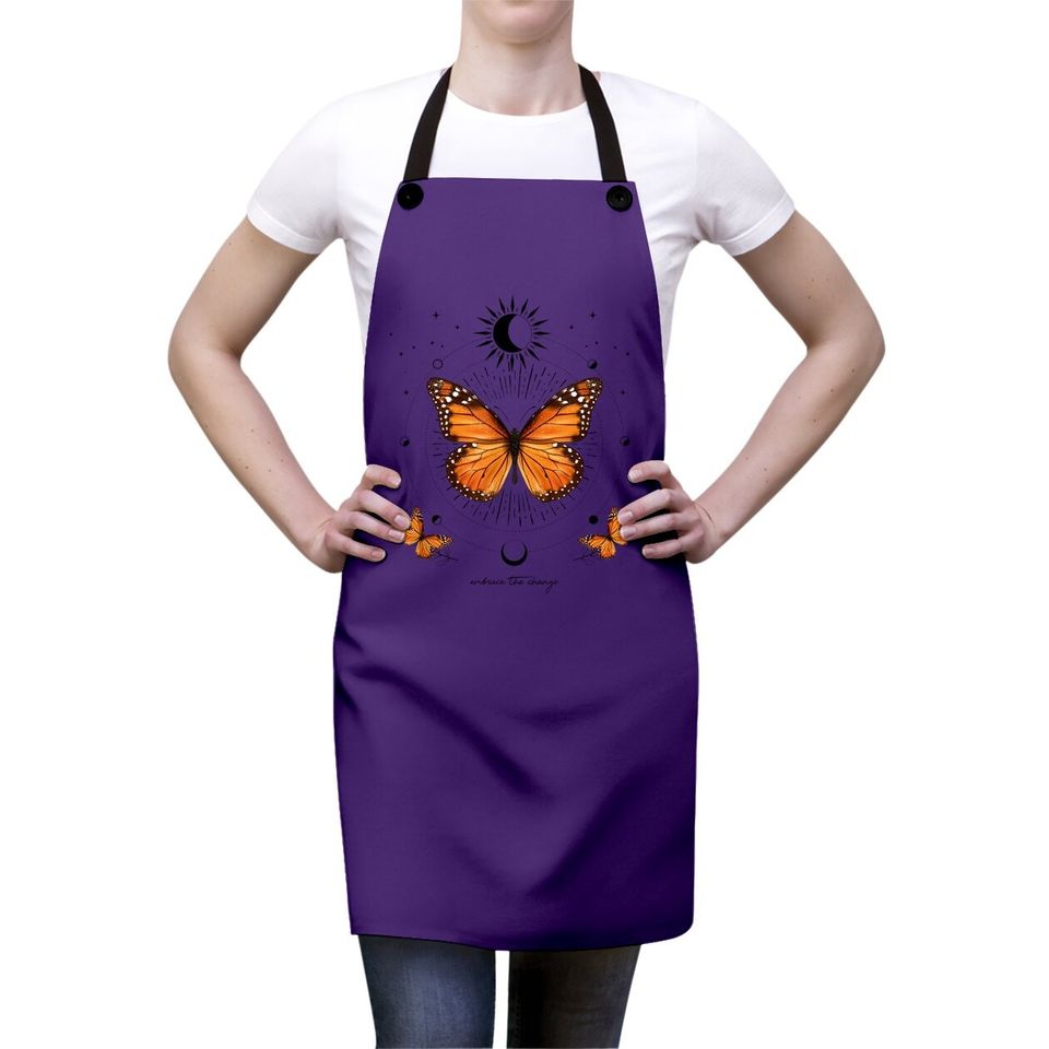 Monarch Butterfly Celestial Butterfly Sun Moon Phase Gift Apron