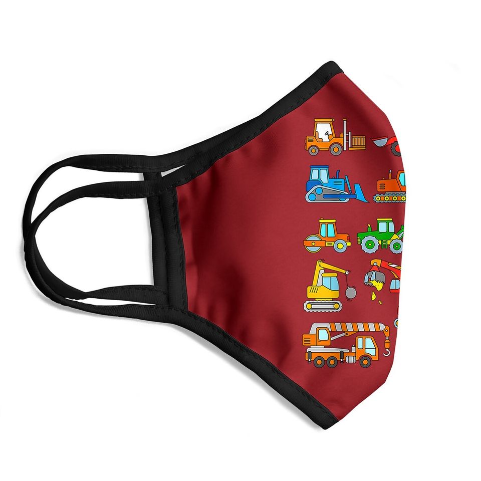 Construction Excavator Face Mask For Boys Girls And Face Mask