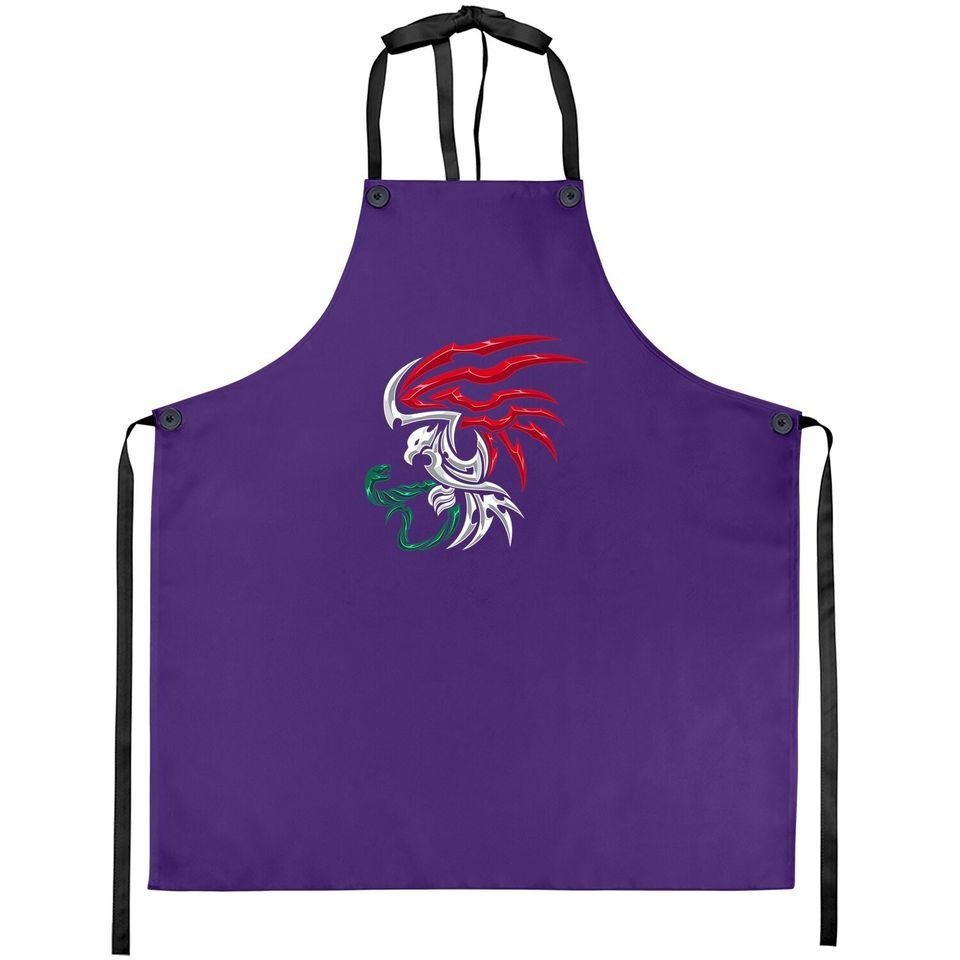 Mexico Flag - Mexican Coat Of Arms Tribal Style Apron