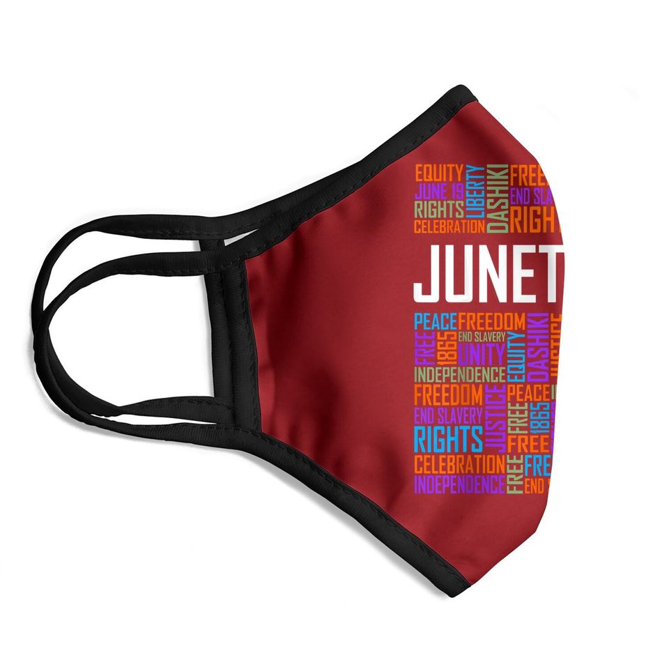 Juneteenth Words Black History Afro American African Freedom Face Mask