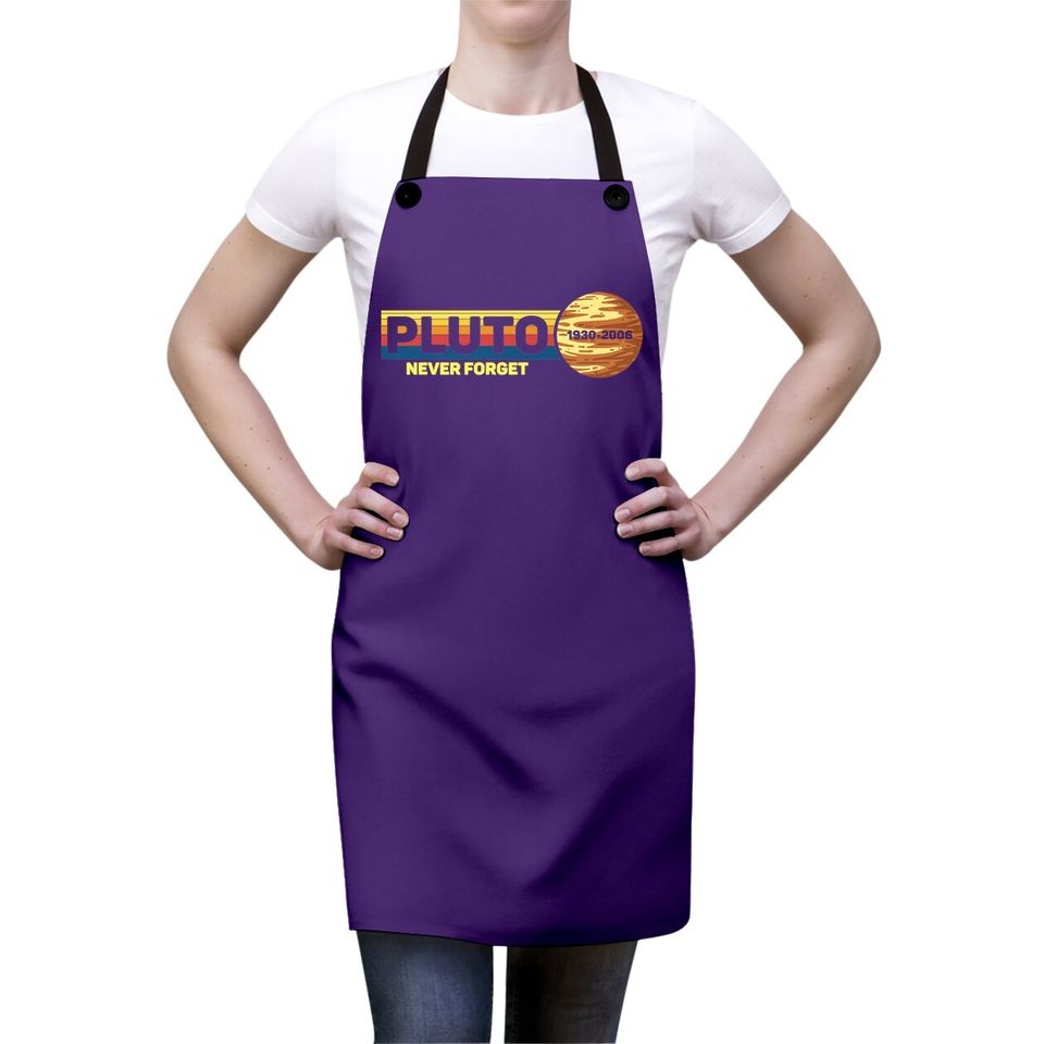 Pluto Never Forget Science Space Retro Apron