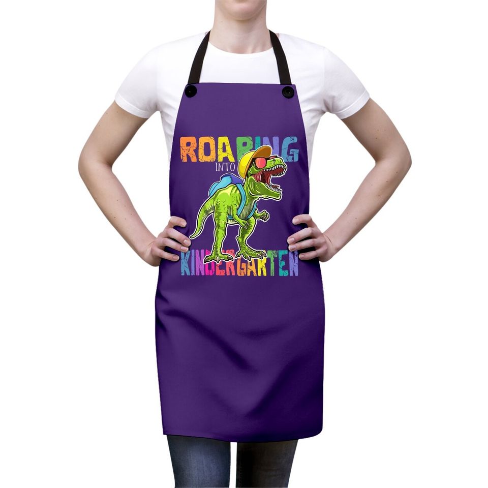 Roaring Kindergarten Dinosaur T Rex Back To School Boys Apron