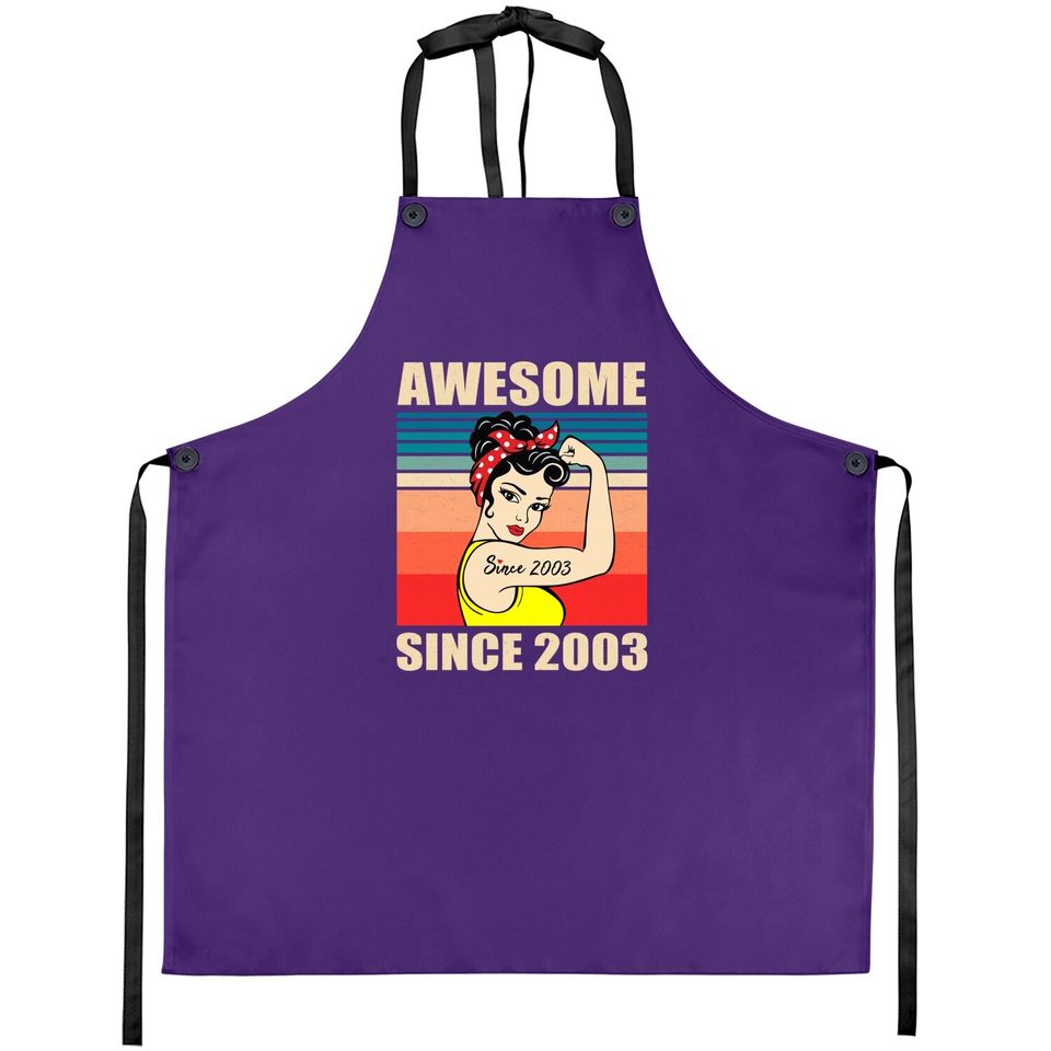 Gift For 18 Year Old Vintage 2003 Woman Apron