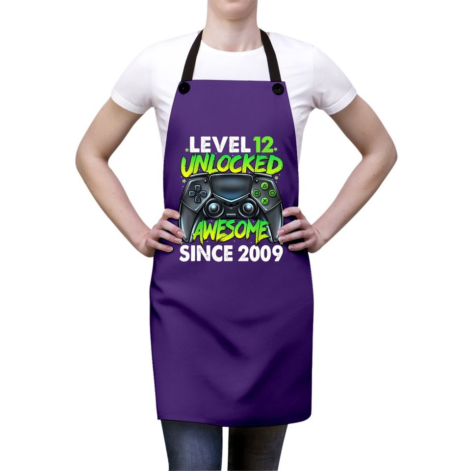 Level 12 Unlocked Awesome Since 2009 12th Birthday Gaming Apron