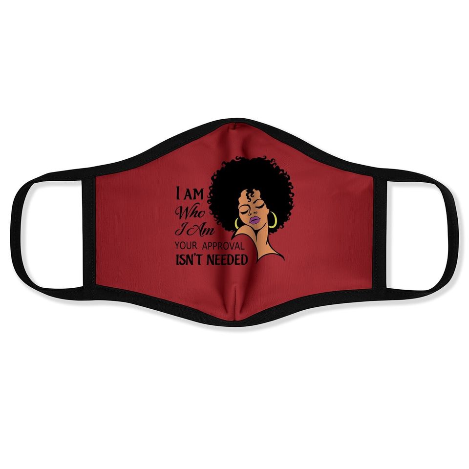 Black Queen Lady Curly Natural Afro African American Ladies Face Mask