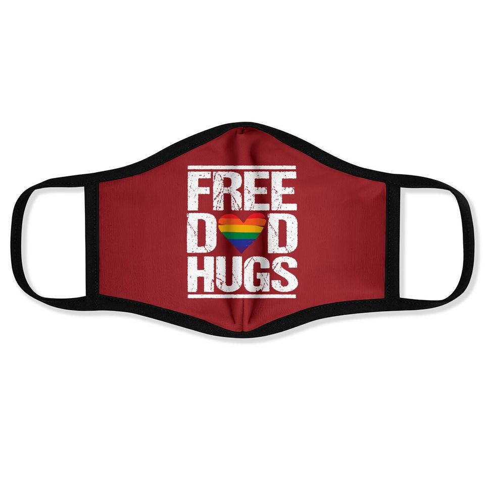 Free Dad Hugs Face Mask Lgbt Pride Stepfather Daddy Papa Face Mask