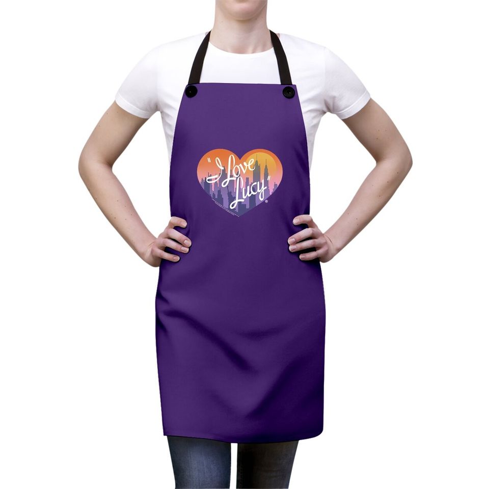 I Love Lucy Apron City Logo Black Apron