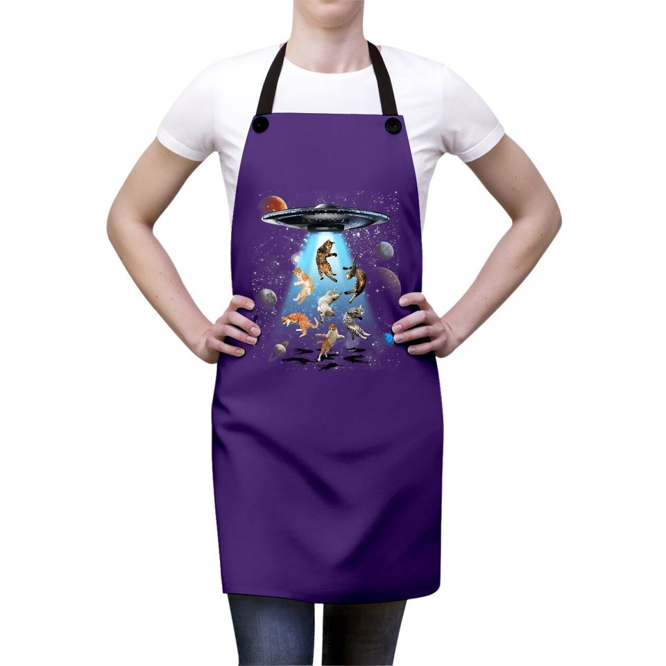 Galaxy Cat Ufo Apron