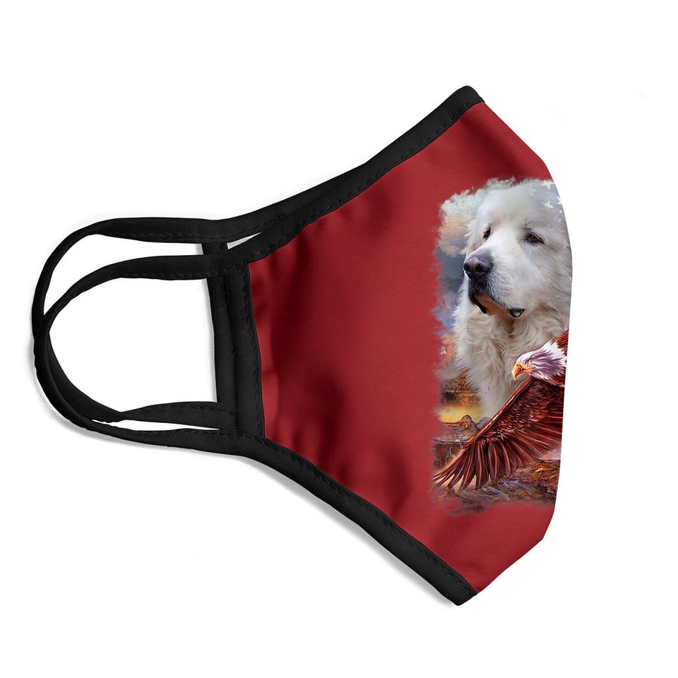 Great Pyrenees American Patriot Face Mask