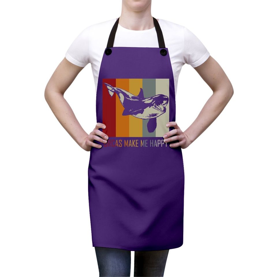 Orcas Make Me Happy Killer Whale Apron