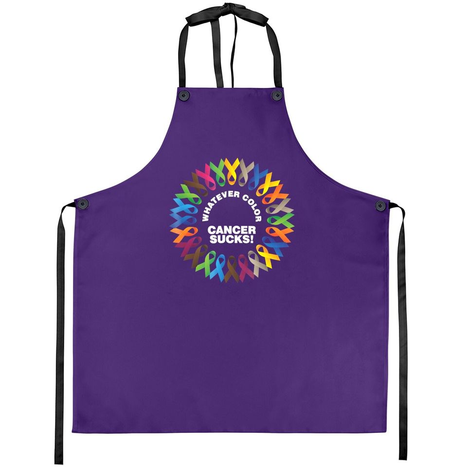 Whatever Color Cancer Sucks Fight Cancer Ribbons Apron