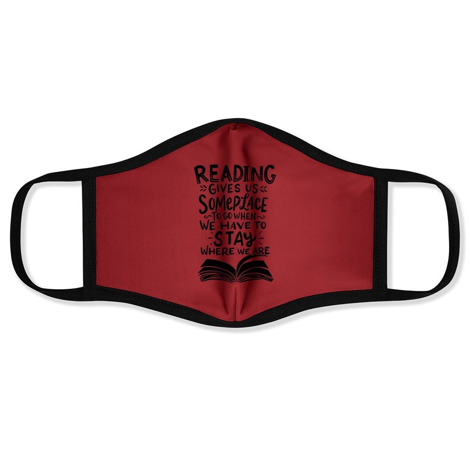 Reading Reader Book Lover Literature Library Month Gift Face Mask
