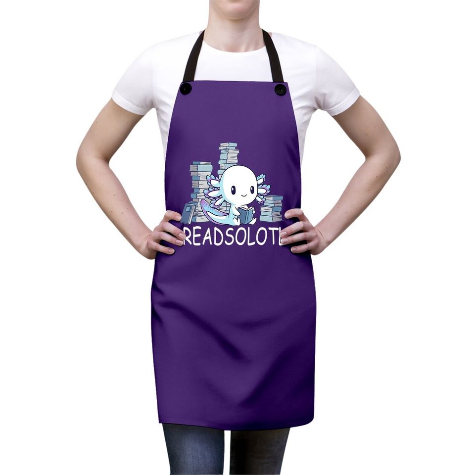 Readsolotl Axolotl Reading Fish Books Lizard Apron
