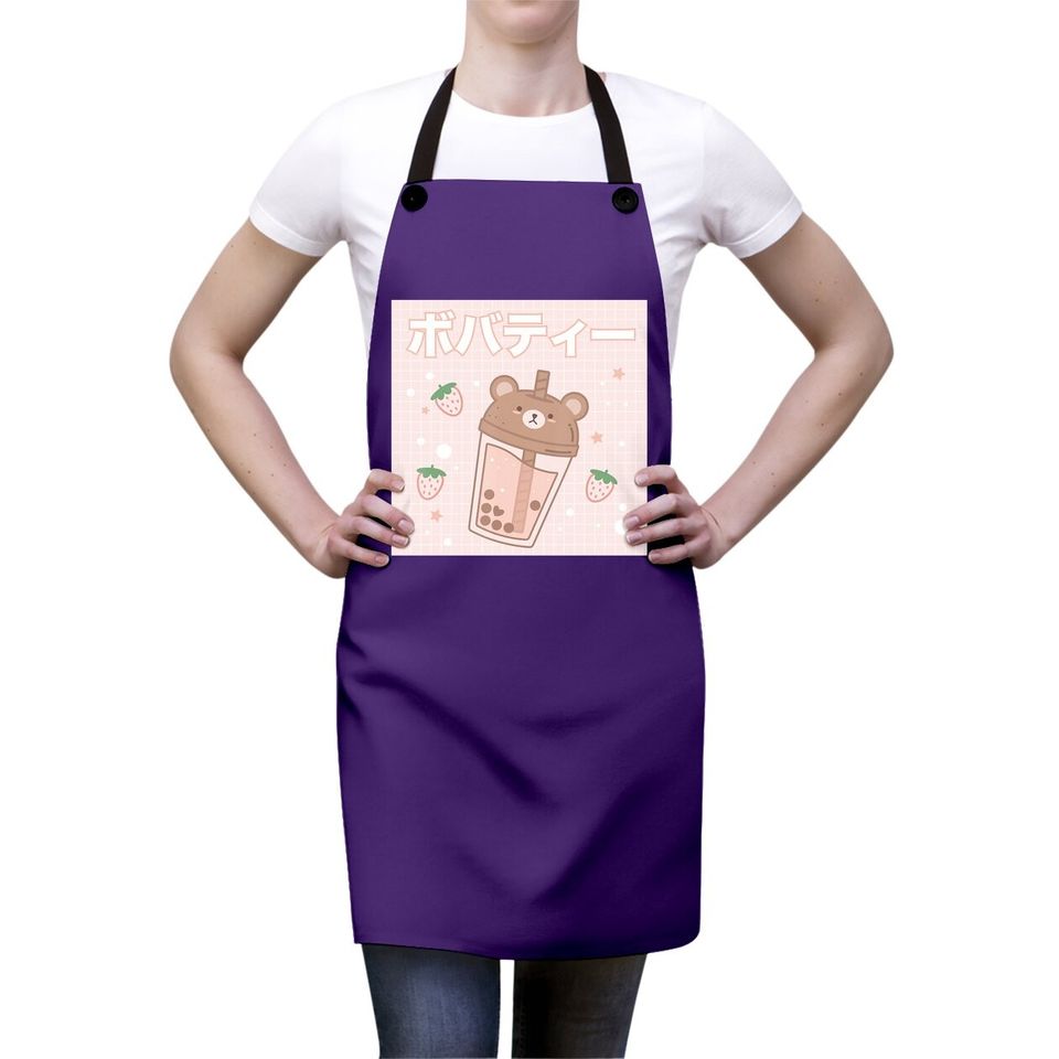 Bubble Milk Tea Boba Cute Bear Kawaii Aesthetic Apron