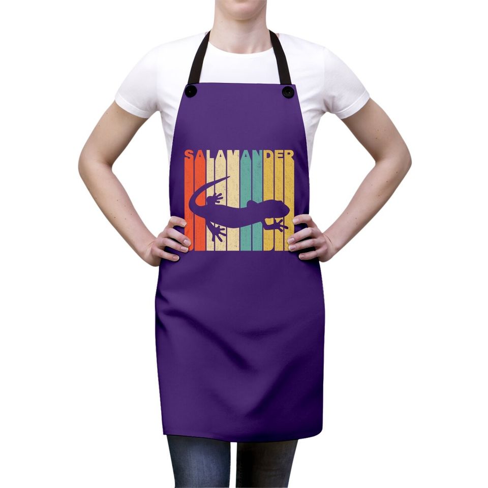 Vintage Retro Style Salamander Silhouette Apron