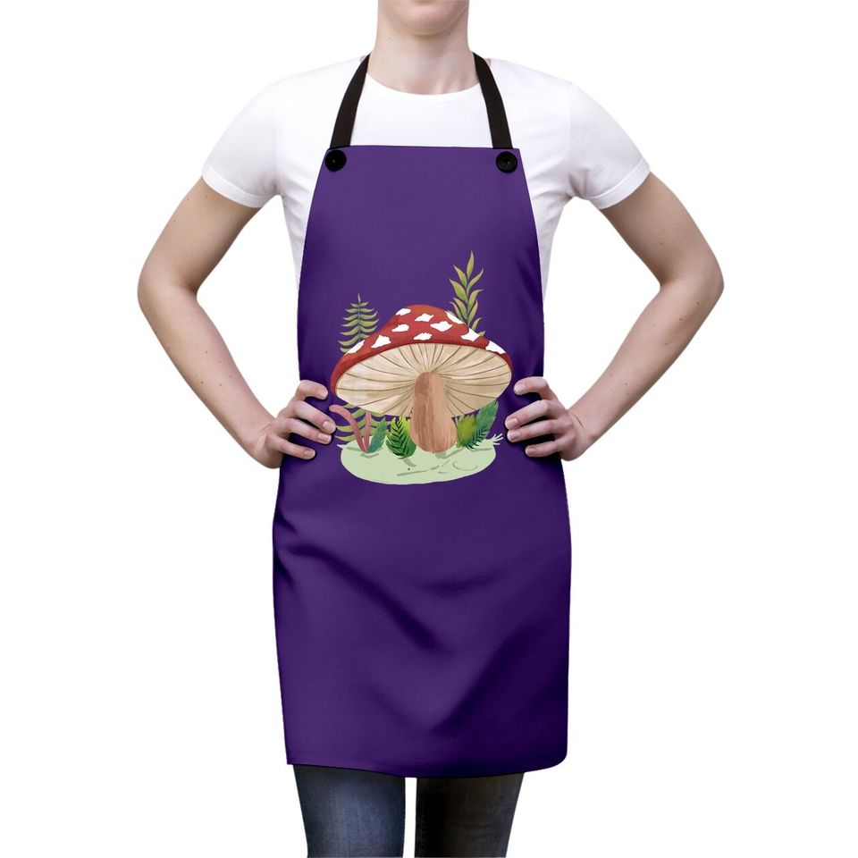 Foraging Wild Mushroom Vintage Retro Fungi Champignon Apron