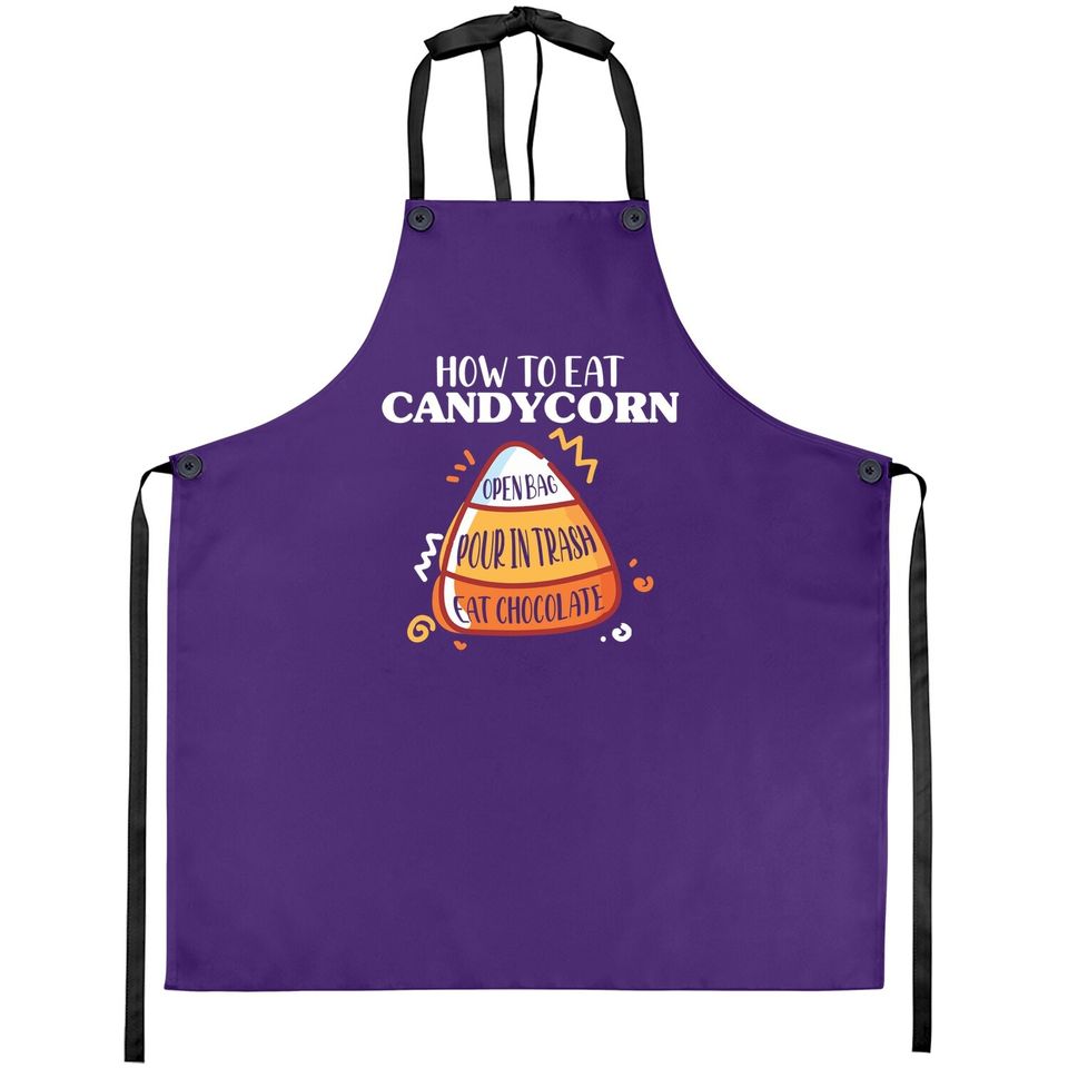 How To Eat Candy Corn - Halloween - National Candy Corn Day Apron