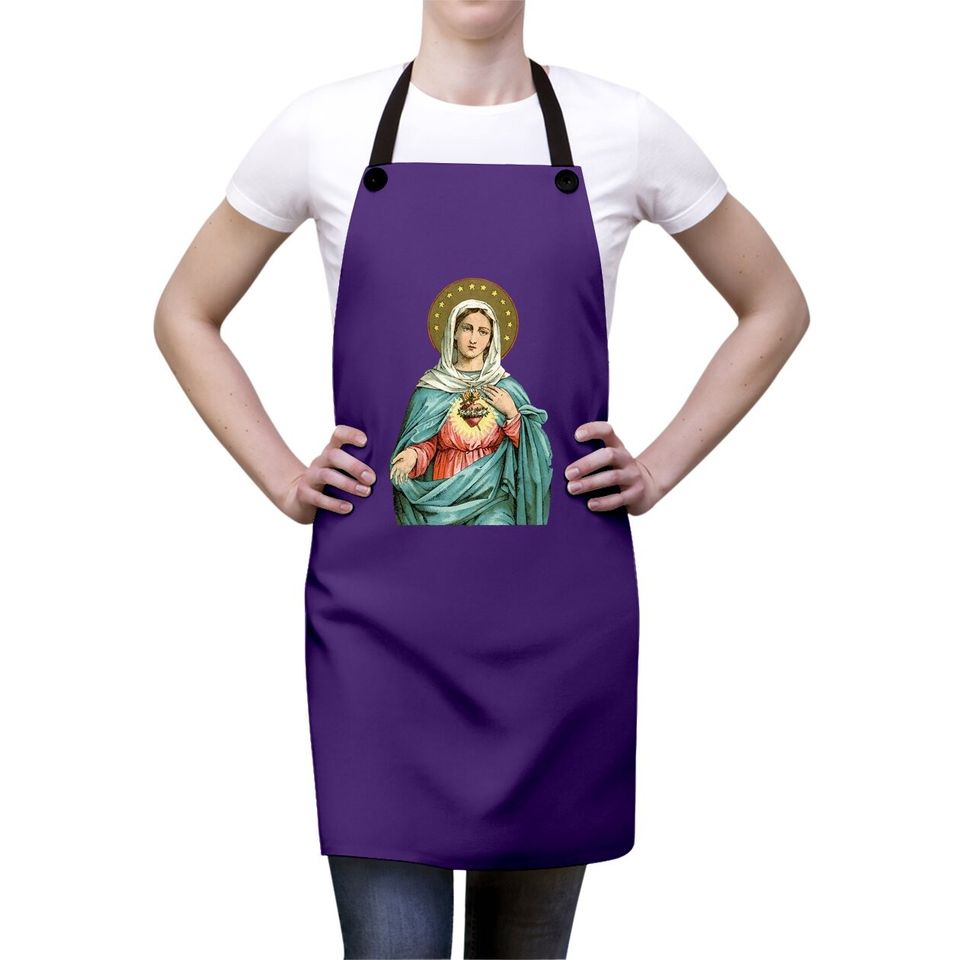 Immaculate Heart Of Mary Our Blessed Mother Catholic Vintage Apron