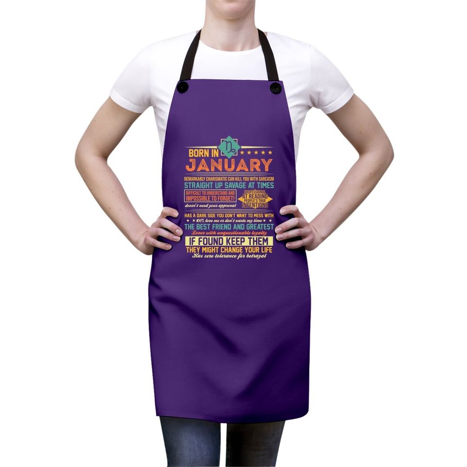 Born In January Capricorn Zodiac Apron