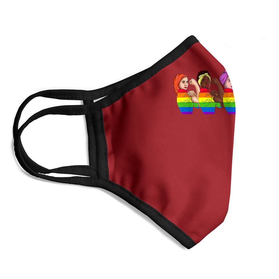 Human Rights Face Mask Rainbow Lgbtq Pride Rosie Riveter Face Mask