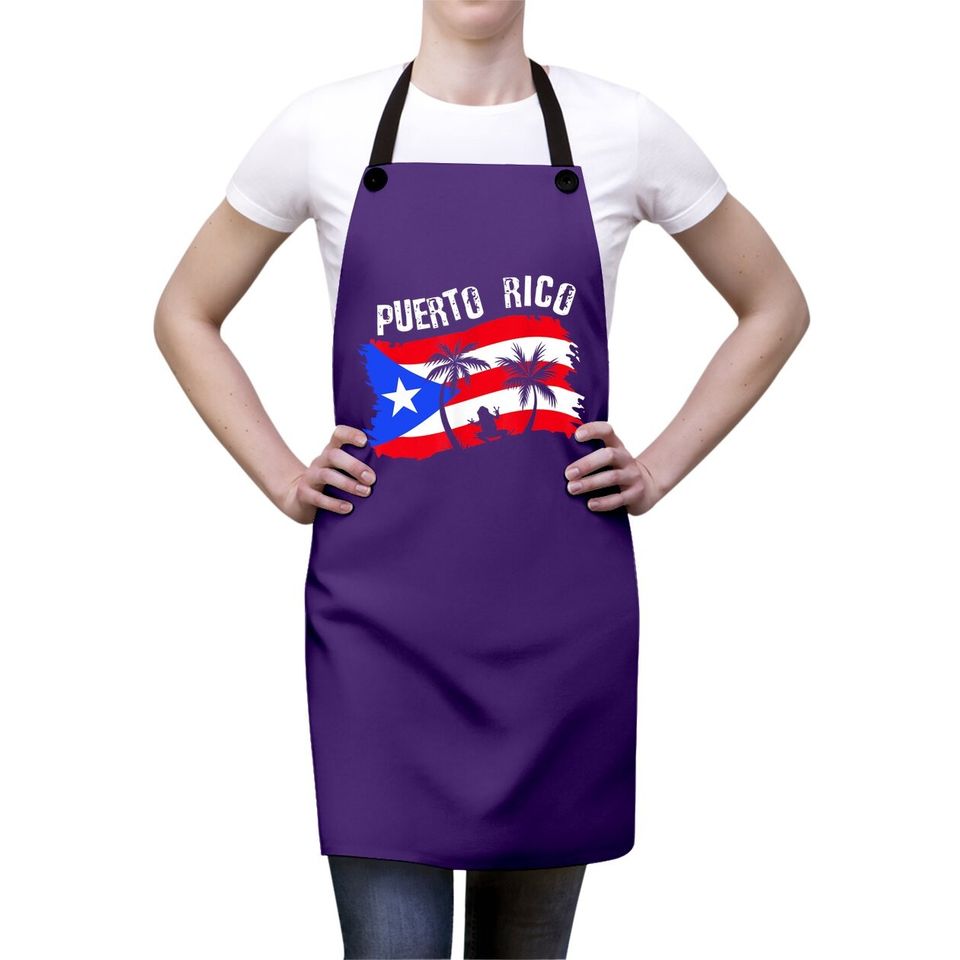 Distressed Style Puerto Rico Frog Apron