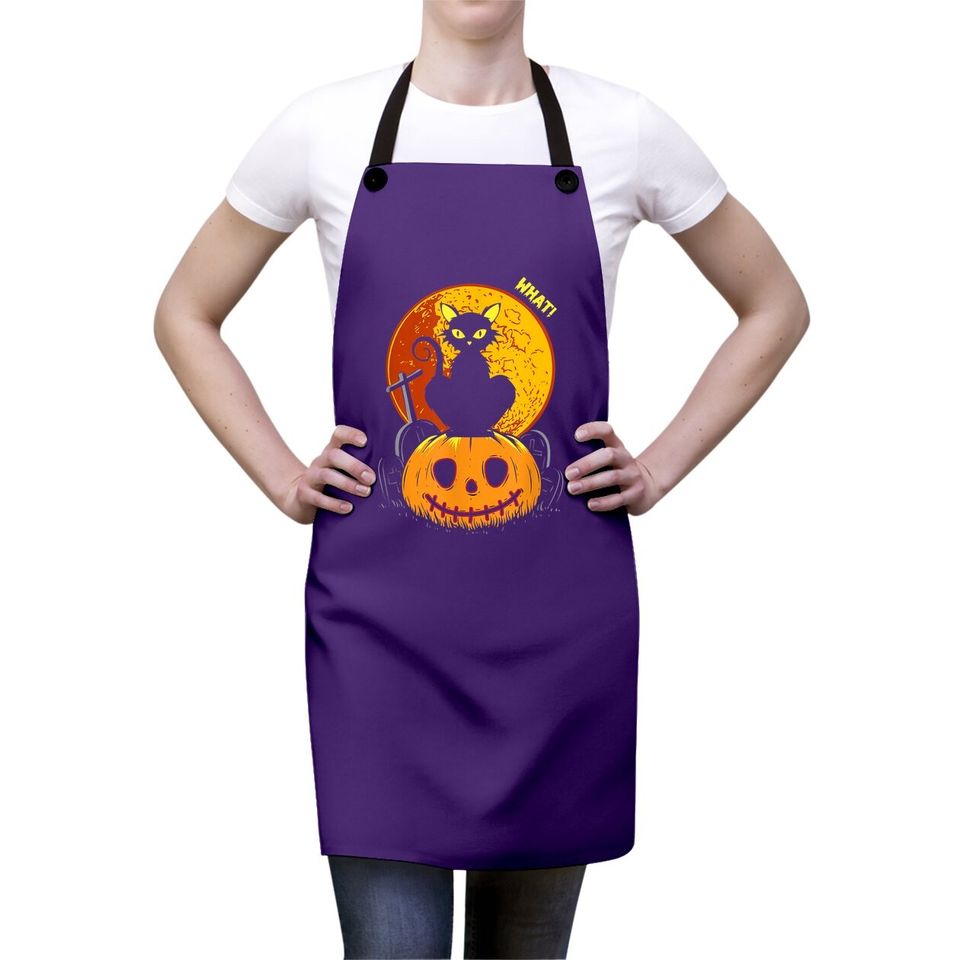 Halloween Funny And Scary Cat Apron
