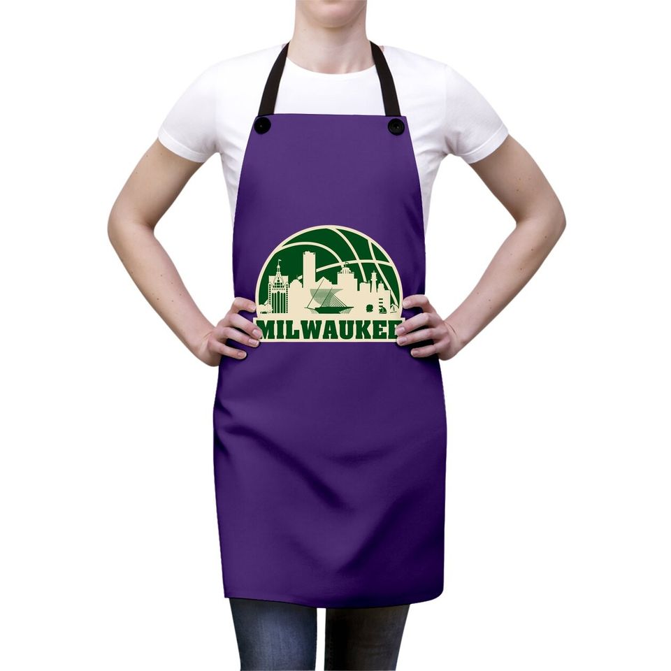 Milwaukee Basketball Vintage Cityscape Apron