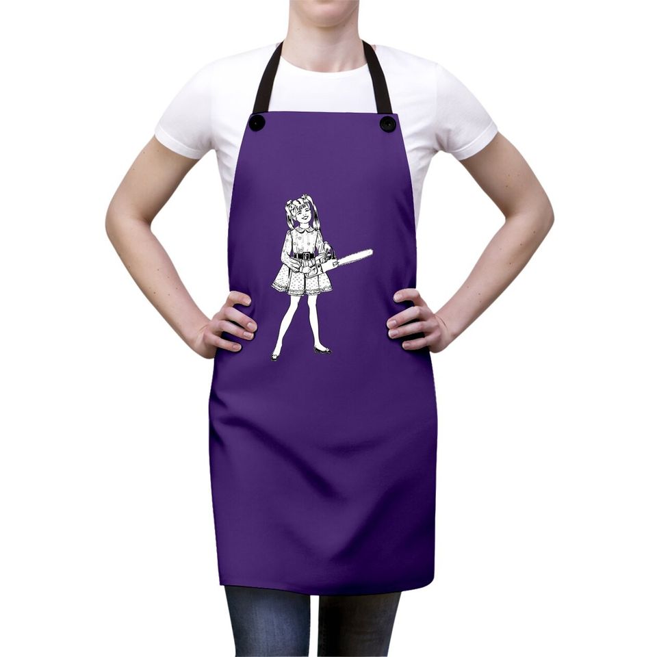 Chainsaw Girl Punk Goth Horror Fan Sinister Rocker Apron