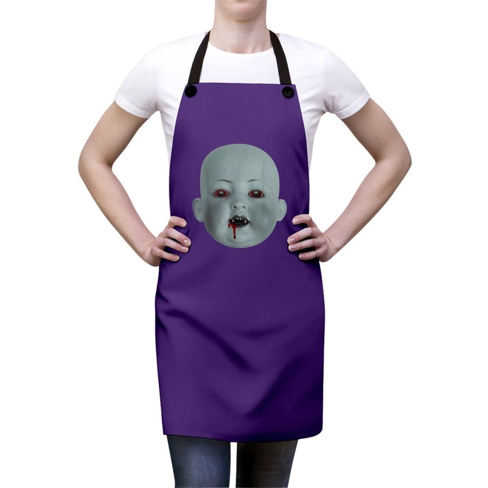 Halloween Spooky Bloody Doll Head Vampire Apron