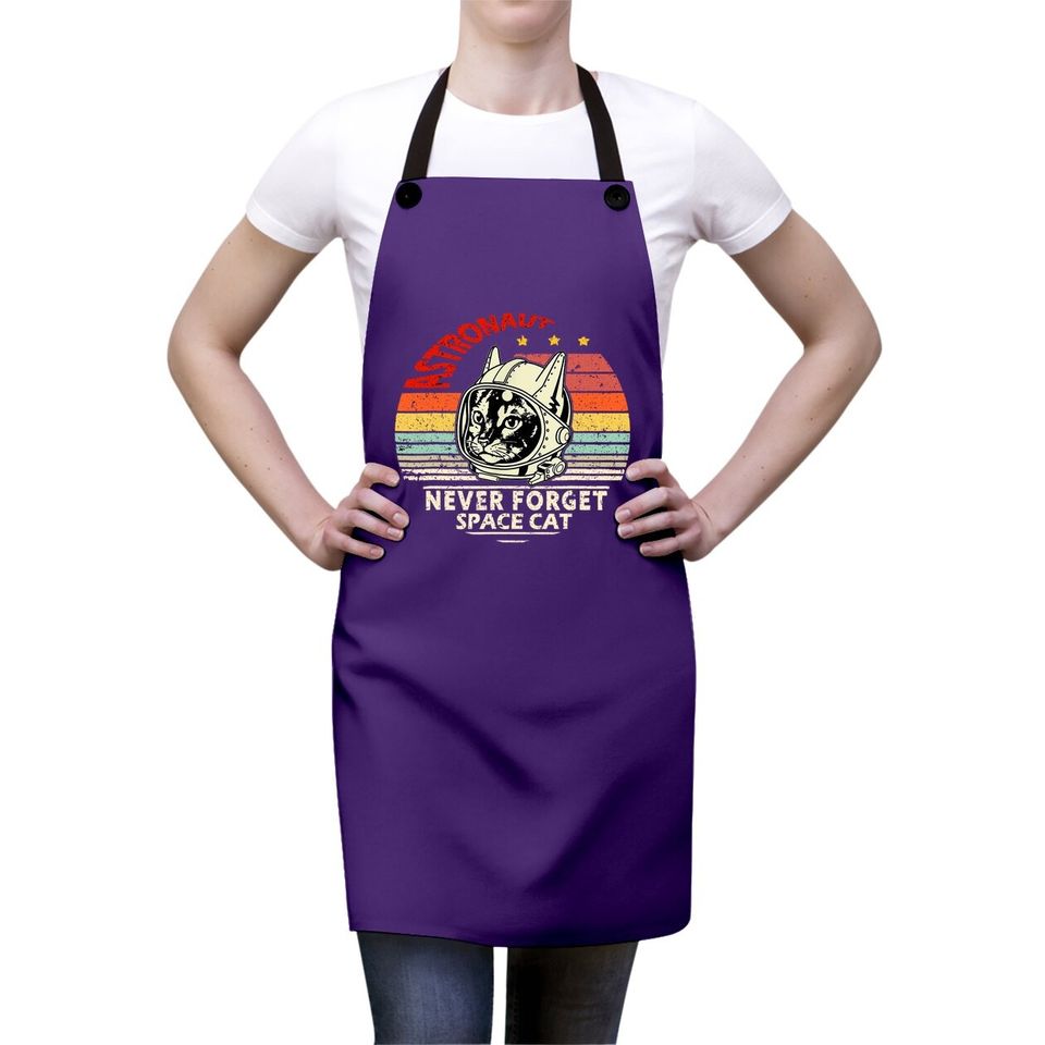 Astronaut Cat Retro Space Cat Apron
