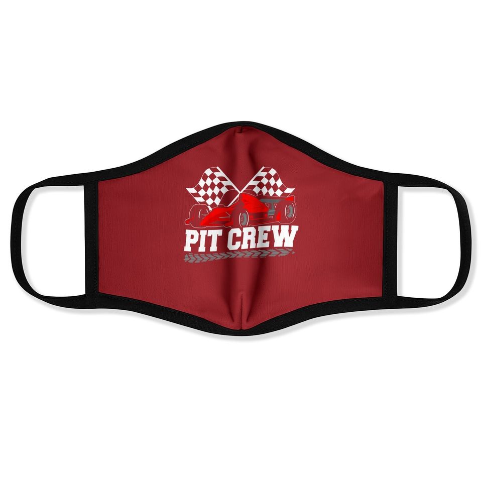 Pit Crew Car Racing Checkered Flag Racing Party Face Mask