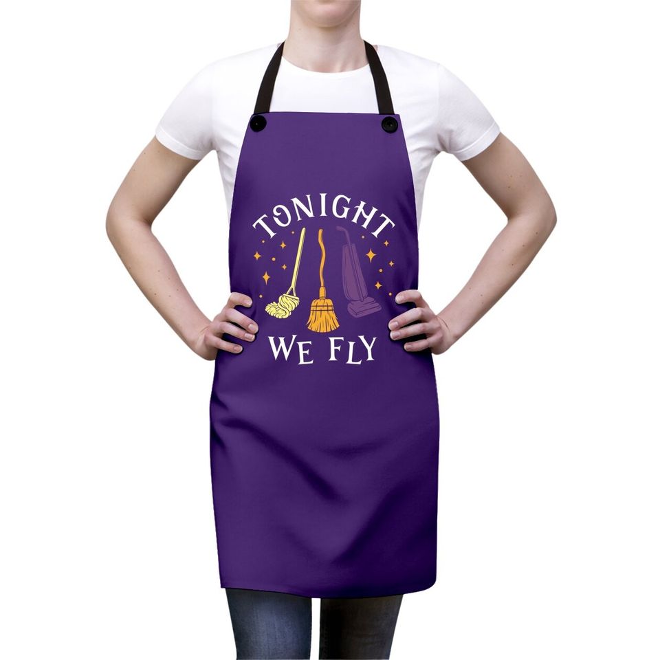 Tonight We Fly Witch Sisters Halloween Quote Apron
