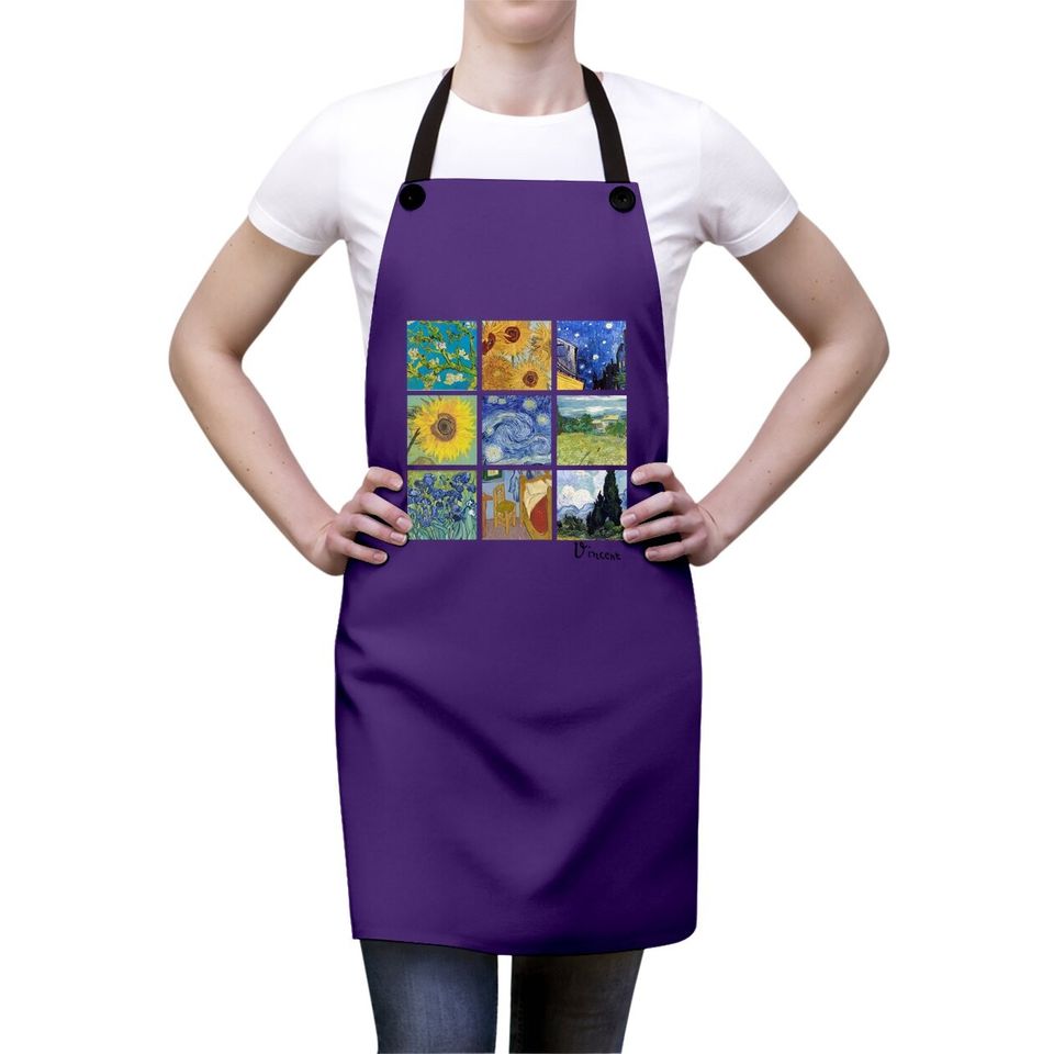 Van Gogh Paintings Sunflowers, Starry Night Apron