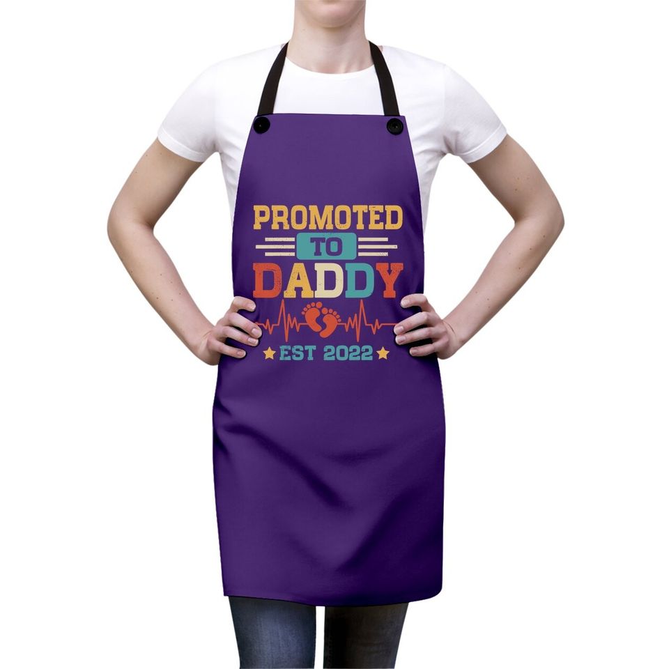 Promoted To Daddy Est 2022 Funny New Daddy Apron