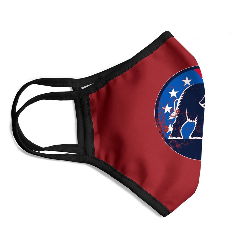 Shirtinvaders Republican Party Elephant Logo - Distressed Print Face Mask