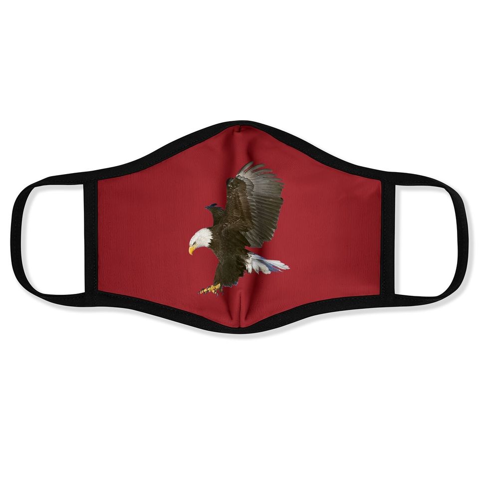 American Bald Eagle Swooping Photo Portrait Face Mask