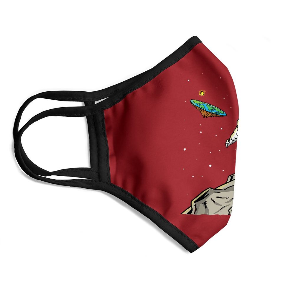 Flat Earth Moon Landing Conspiracy Theory Anti Scientism Face Mask