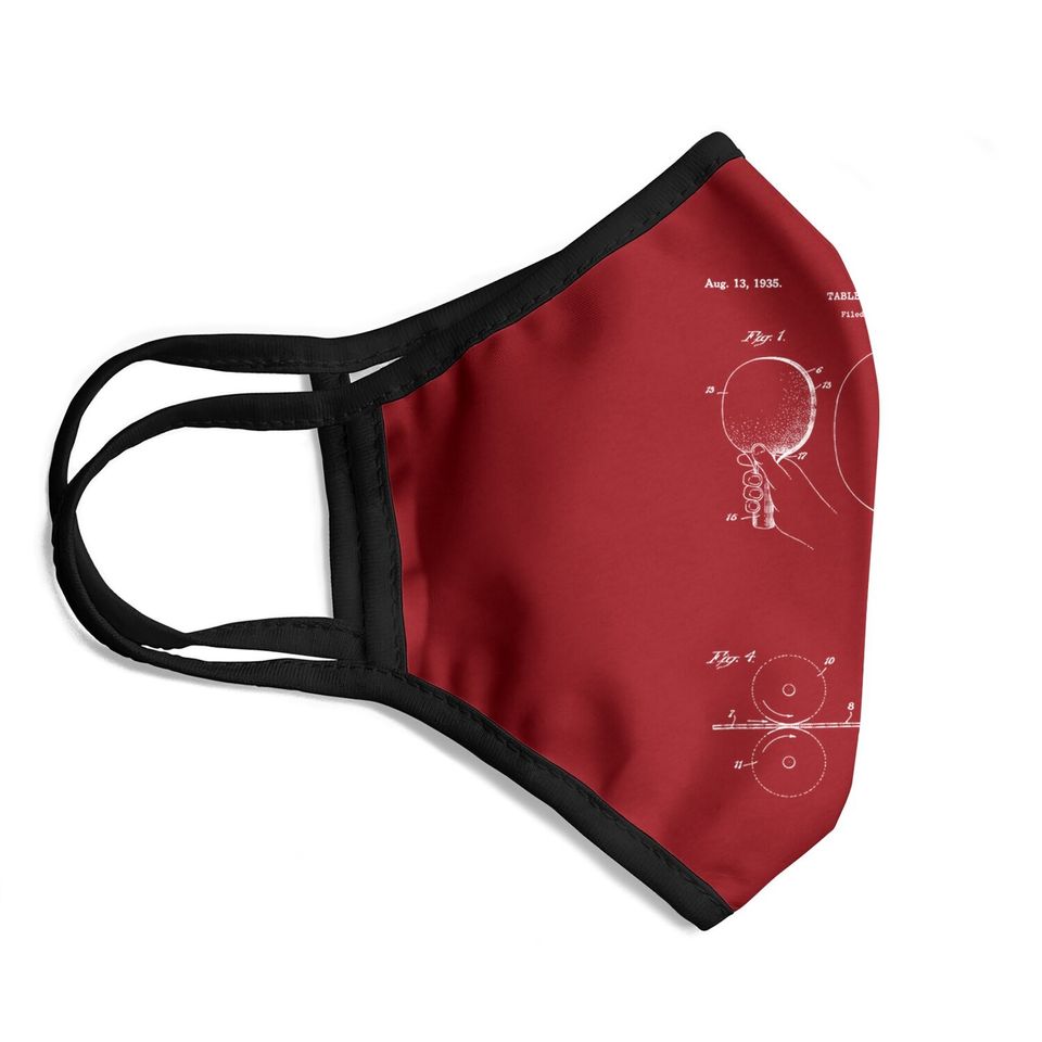 Retro Ping Pong Paddle Face Mask Vintage Table Face Mask