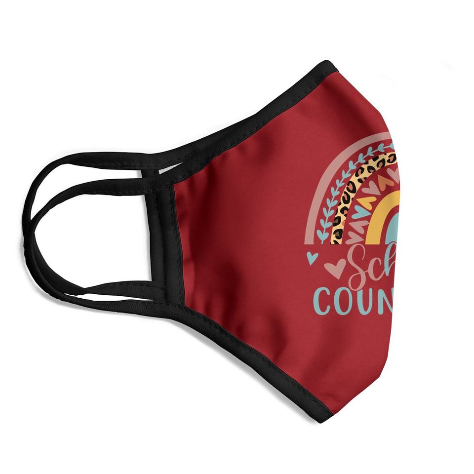 School Counselor Rainbow Leopard Print Face Mask