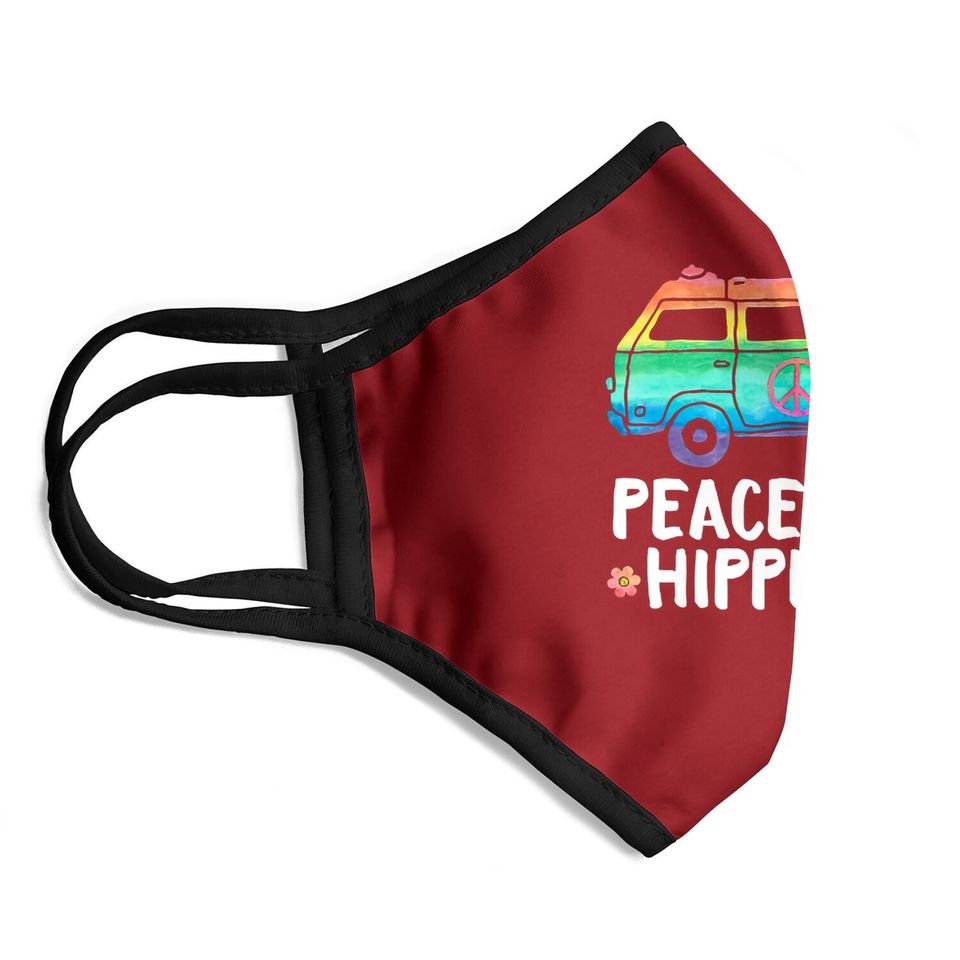 Peace Love Hippiness Peace Van Hippie Bus Rainbow Tt Face Mask